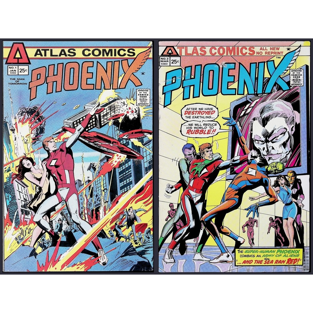 Phoenix 2X Comic Lot #1 2 1st App Origin Atlas Comics Dick Giordano 1975